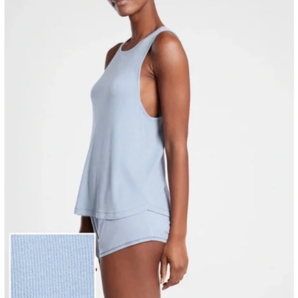 NWT Athleta Well Rested Rib Sleep Tank, Blue S - Picture 2 of 5